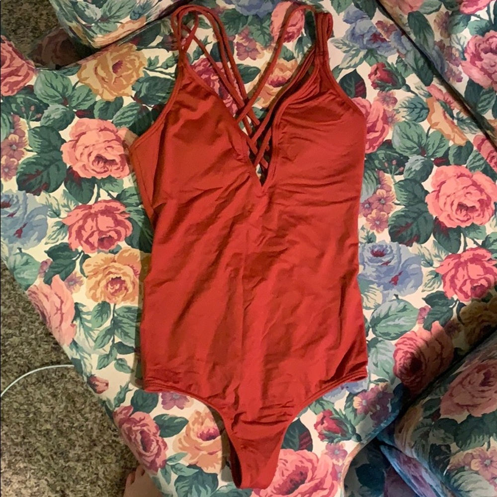 Strappy one piece swimsuit